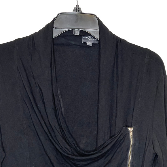 Market & Spruce Womens Zip Top Size‎ Small Black LS Stretch Blend Shirt - Picture 2 of 7